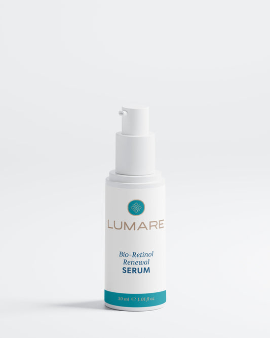Lumare skincare Bio-Retinol Renewal Serum bottle on a white background